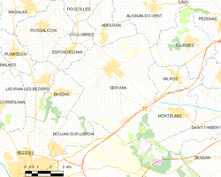 Map commune FR insee code 34300